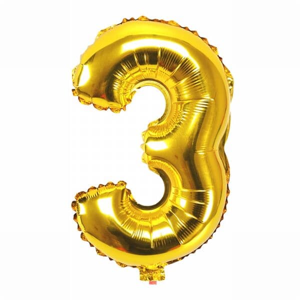 Цифра F "Золото, 3" 16"
