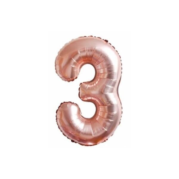Цифра F "Розовое золото, 3" 16"