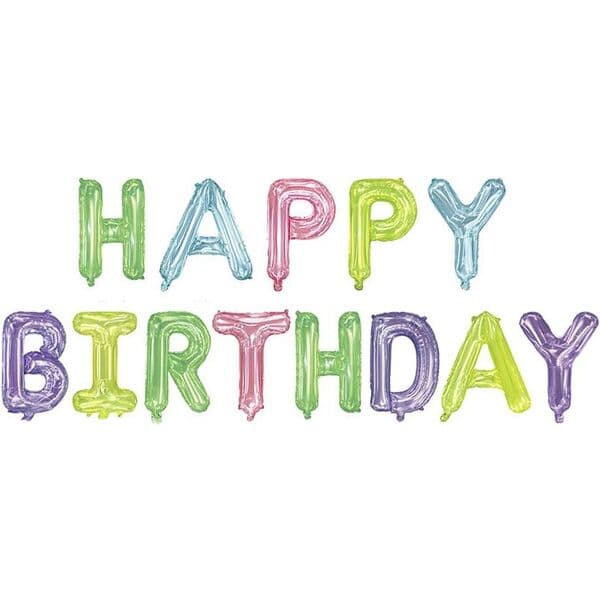 Надпись F, Happy Birthday, Кристалл, Ассорти, размер буквы 16"