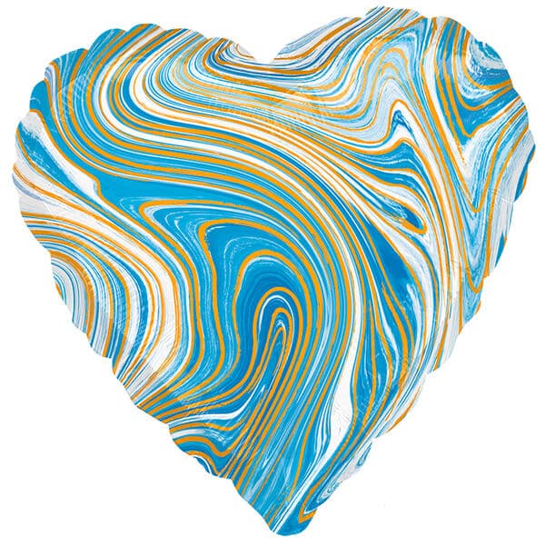 Сердце An «Мрамор Blue» 18″